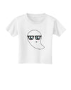 Cute Nerd Ghost Halloween Toddler T-Shirt-Toddler T-Shirt-TooLoud-White-2T-Davson Sales