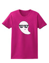 Cute Nerd Ghost Halloween Womens Dark T-Shirt-TooLoud-Hot-Pink-Small-Davson Sales