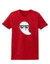 Cute Nerd Ghost Halloween Womens Dark T-Shirt-TooLoud-Red-X-Small-Davson Sales