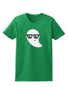 Cute Nerd Ghost Halloween Womens Dark T-Shirt-TooLoud-Kelly-Green-X-Small-Davson Sales