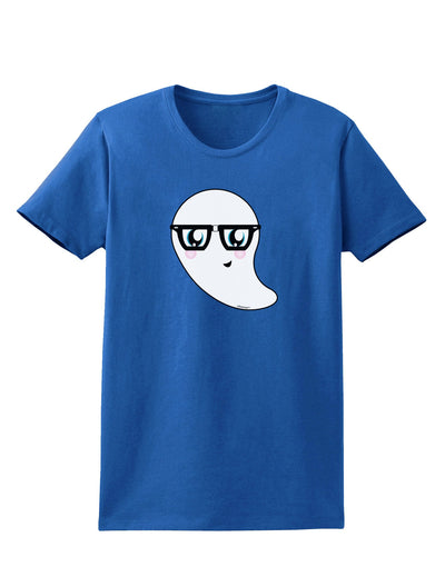 Cute Nerd Ghost Halloween Womens Dark T-Shirt-TooLoud-Royal-Blue-X-Small-Davson Sales