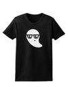 Cute Nerd Ghost Halloween Womens Dark T-Shirt-TooLoud-Black-X-Small-Davson Sales