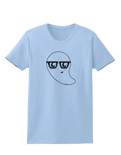 Cute Nerd Ghost Halloween Womens T-Shirt-Womens T-Shirt-TooLoud-Light-Blue-X-Small-Davson Sales