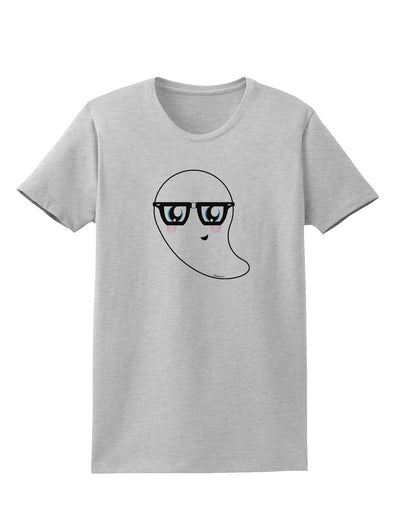 Cute Nerd Ghost Halloween Womens T-Shirt-Womens T-Shirt-TooLoud-AshGray-X-Small-Davson Sales