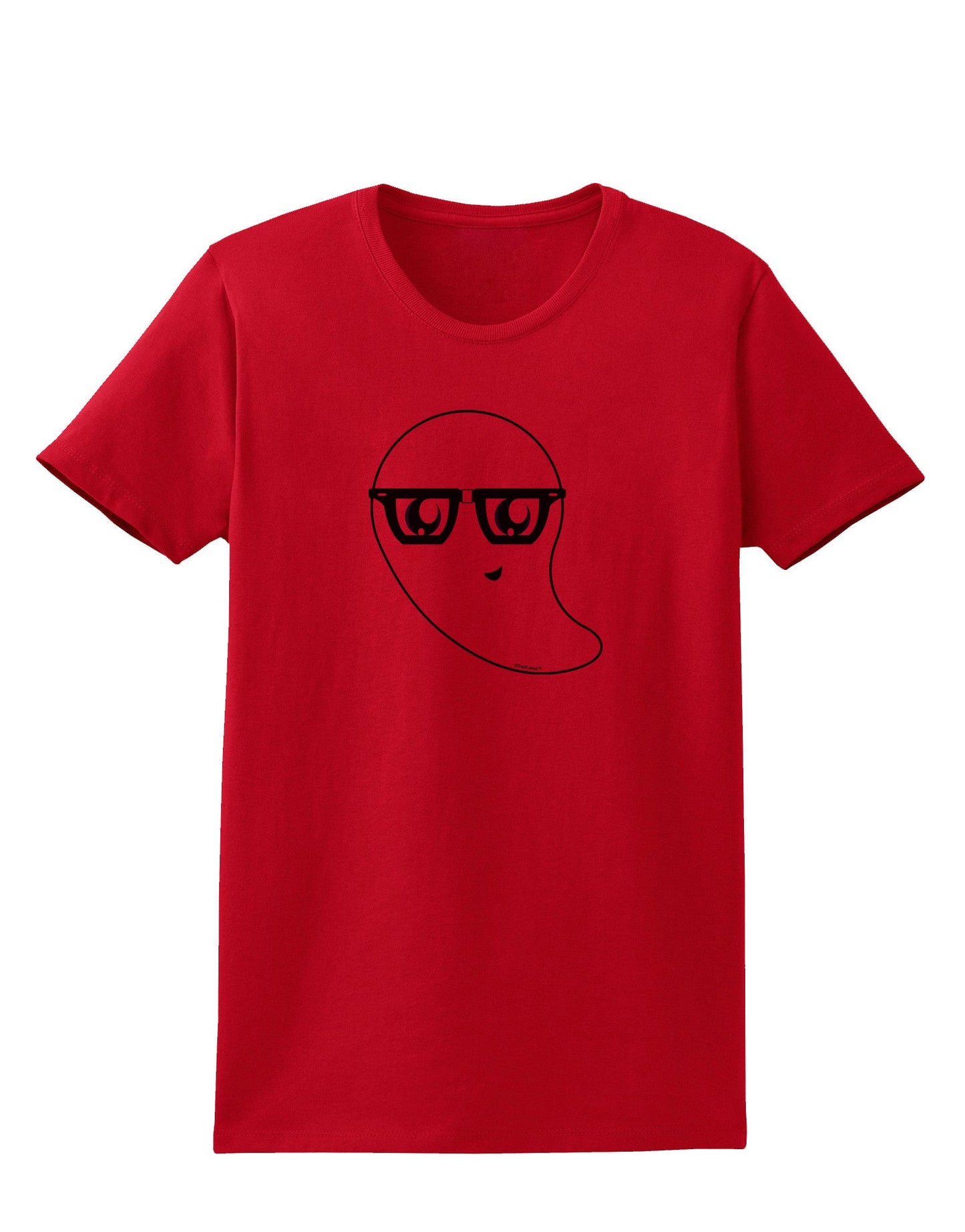 Cute Nerd Ghost Halloween Womens T-Shirt-Womens T-Shirt-TooLoud-Red-X-Small-Davson Sales