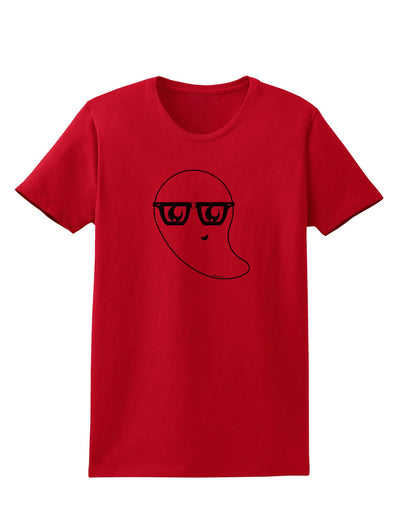 Cute Nerd Ghost Halloween Womens T-Shirt-Womens T-Shirt-TooLoud-Red-X-Small-Davson Sales