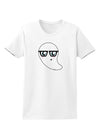 Cute Nerd Ghost Halloween Womens T-Shirt-Womens T-Shirt-TooLoud-White-X-Small-Davson Sales