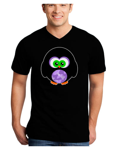 Cute Owl Halloween Adult Dark V-Neck T-Shirt-TooLoud-Black-Small-Davson Sales