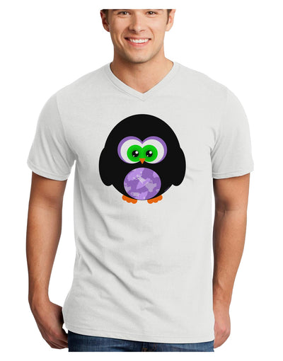 Cute Owl Halloween Adult V-Neck T-shirt-Mens V-Neck T-Shirt-TooLoud-White-Small-Davson Sales