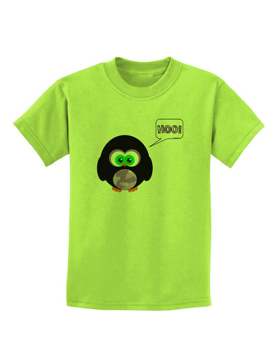 Cute Owl Halloween Hoo Childrens T-Shirt-Childrens T-Shirt-TooLoud-Lime-Green-X-Small-Davson Sales