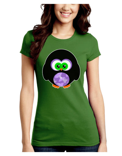 Cute Owl Halloween Juniors Crew Dark T-Shirt-T-Shirts Juniors Tops-TooLoud-Kiwi-Green-Juniors Fitted Small-Davson Sales