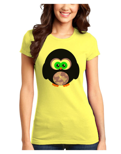 Cute Owl Halloween Juniors T-Shirt-Womens Juniors T-Shirt-TooLoud-Yellow-Juniors Fitted XS-Davson Sales