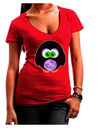 Cute Owl Halloween Juniors V-Neck Dark T-Shirt-Womens V-Neck T-Shirts-TooLoud-Red-Juniors Fitted Small-Davson Sales