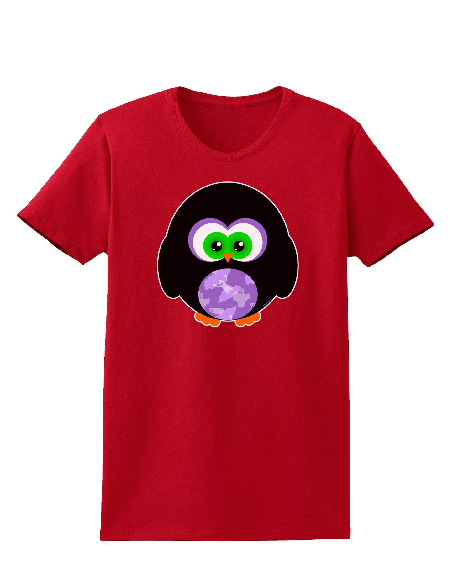 Cute Owl Halloween Womens Dark T-Shirt-TooLoud-Red-X-Small-Davson Sales