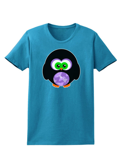 Cute Owl Halloween Womens Dark T-Shirt-TooLoud-Turquoise-X-Small-Davson Sales