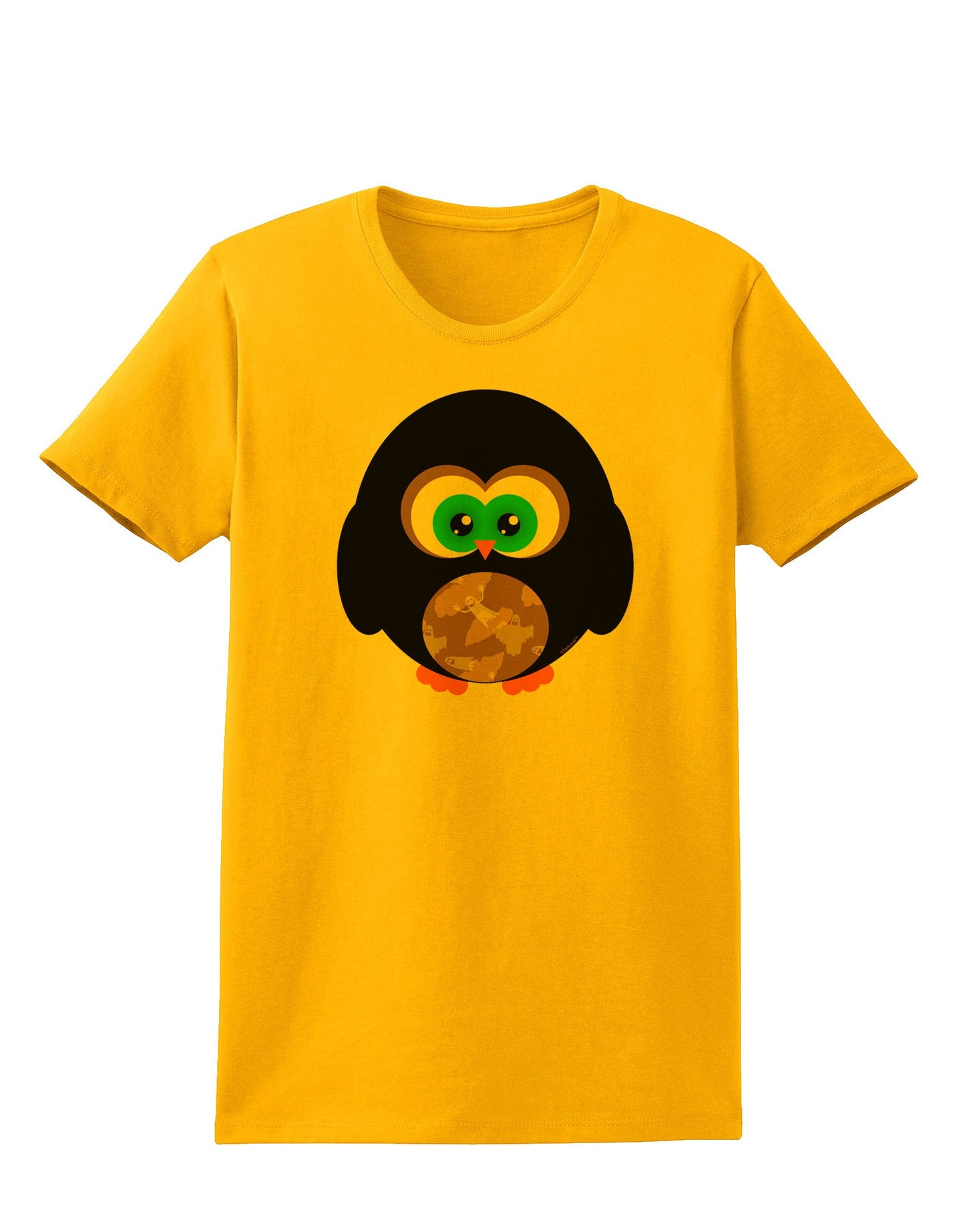 Cute Owl Halloween Womens T-Shirt-Womens T-Shirt-TooLoud-Gold-X-Small-Davson Sales