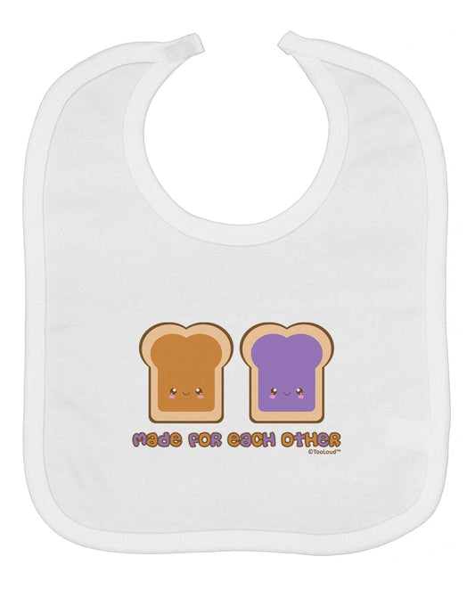 Cute PB and J Design - Made for Each Other Baby Bib by TooLoud
