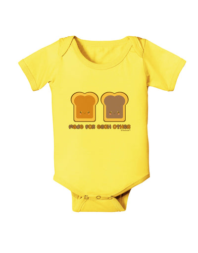 Cute PB and J Design - Made for Each Other Baby Romper Bodysuit by TooLoud-Baby Romper-TooLoud-Yellow-06-Months-Davson Sales