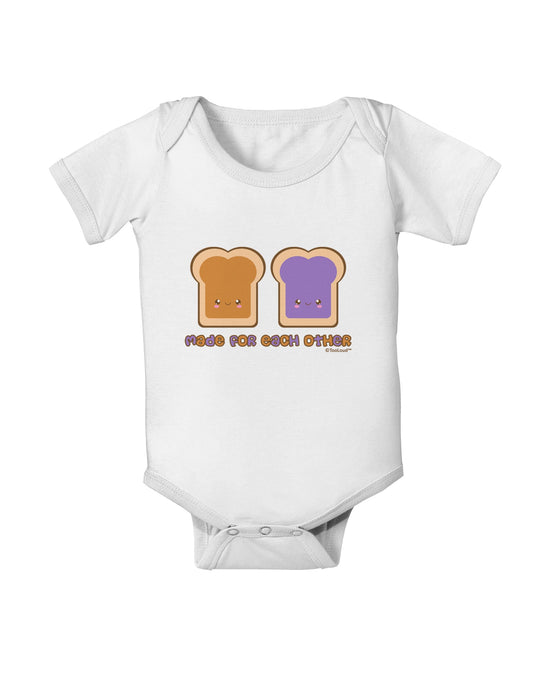 Cute PB and J Design - Made for Each Other Baby Romper Bodysuit by TooLoud-Baby Romper-TooLoud-White-06-Months-Davson Sales