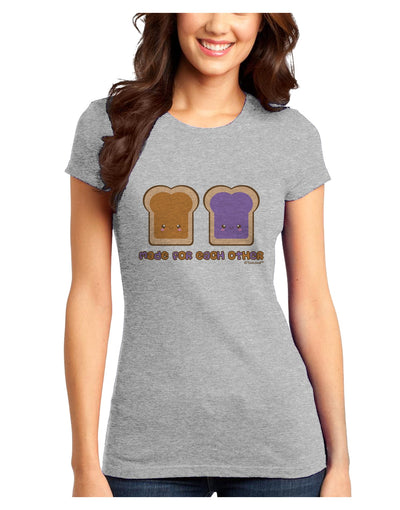 Cute PB and J Design - Made for Each Other Juniors T-Shirt by TooLoud-Womens Juniors T-Shirt-TooLoud-Ash-Gray-Juniors Fitted X-Small-Davson Sales