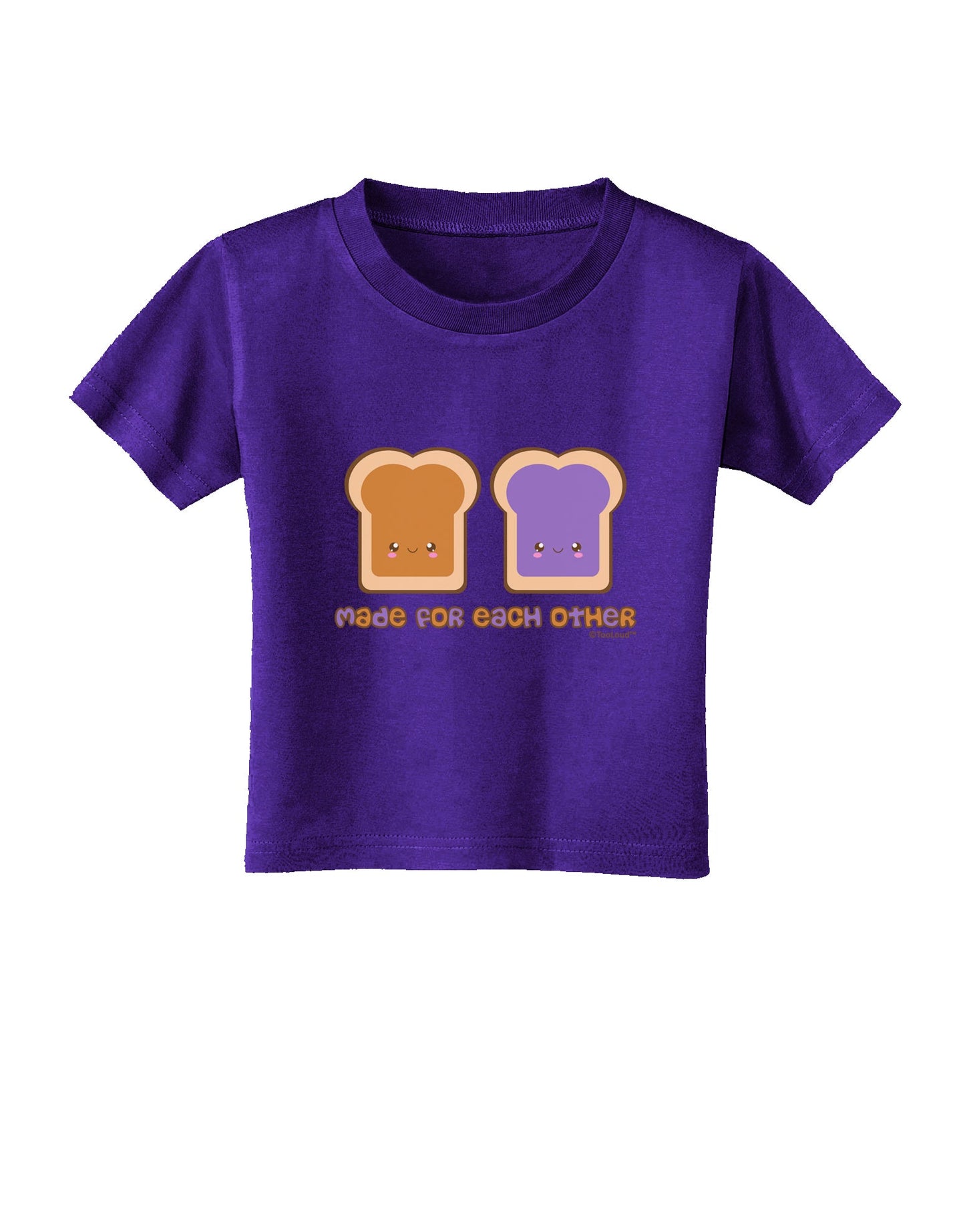 Cute PB and J Design - Made for Each Other Toddler T-Shirt Dark by TooLoud-Toddler T-Shirt-TooLoud-Purple-2T-Davson Sales