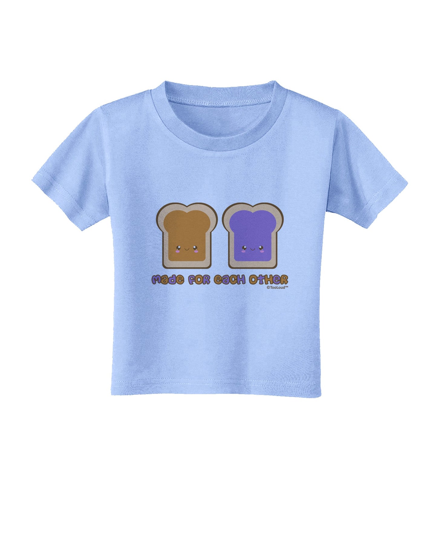 Cute PB and J Design - Made for Each Other Toddler T-Shirt by TooLoud-Toddler T-Shirt-TooLoud-Aquatic-Blue-2T-Davson Sales