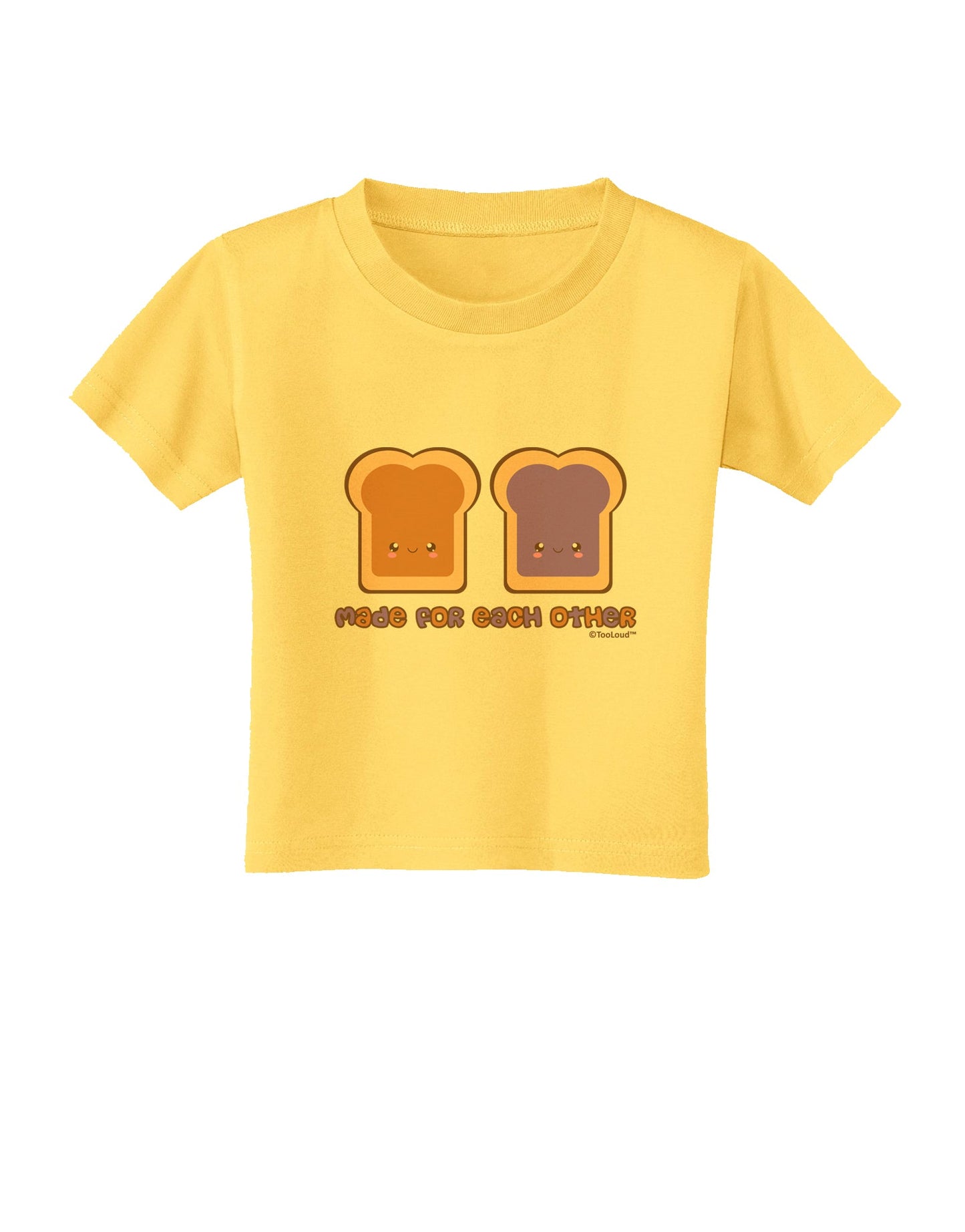 Cute PB and J Design - Made for Each Other Toddler T-Shirt by TooLoud-Toddler T-Shirt-TooLoud-Yellow-2T-Davson Sales