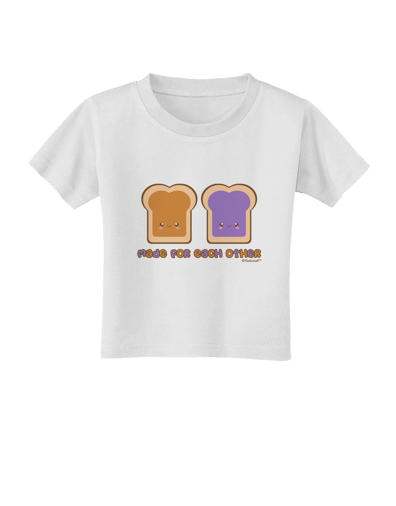 Cute PB and J Design - Made for Each Other Toddler T-Shirt by TooLoud-Toddler T-Shirt-TooLoud-White-2T-Davson Sales