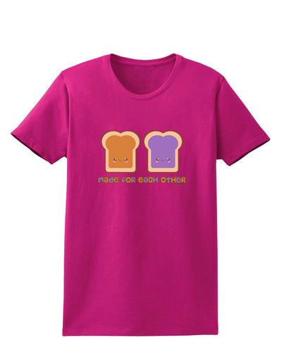 Cute PB and J Design - Made for Each Other Womens Dark T-Shirt by TooLoud-Womens T-Shirt-TooLoud-Hot-Pink-Small-Davson Sales