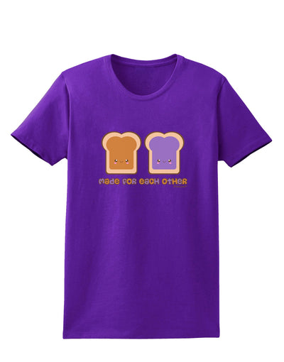 Cute PB and J Design - Made for Each Other Womens Dark T-Shirt by TooLoud-Womens T-Shirt-TooLoud-Purple-X-Small-Davson Sales