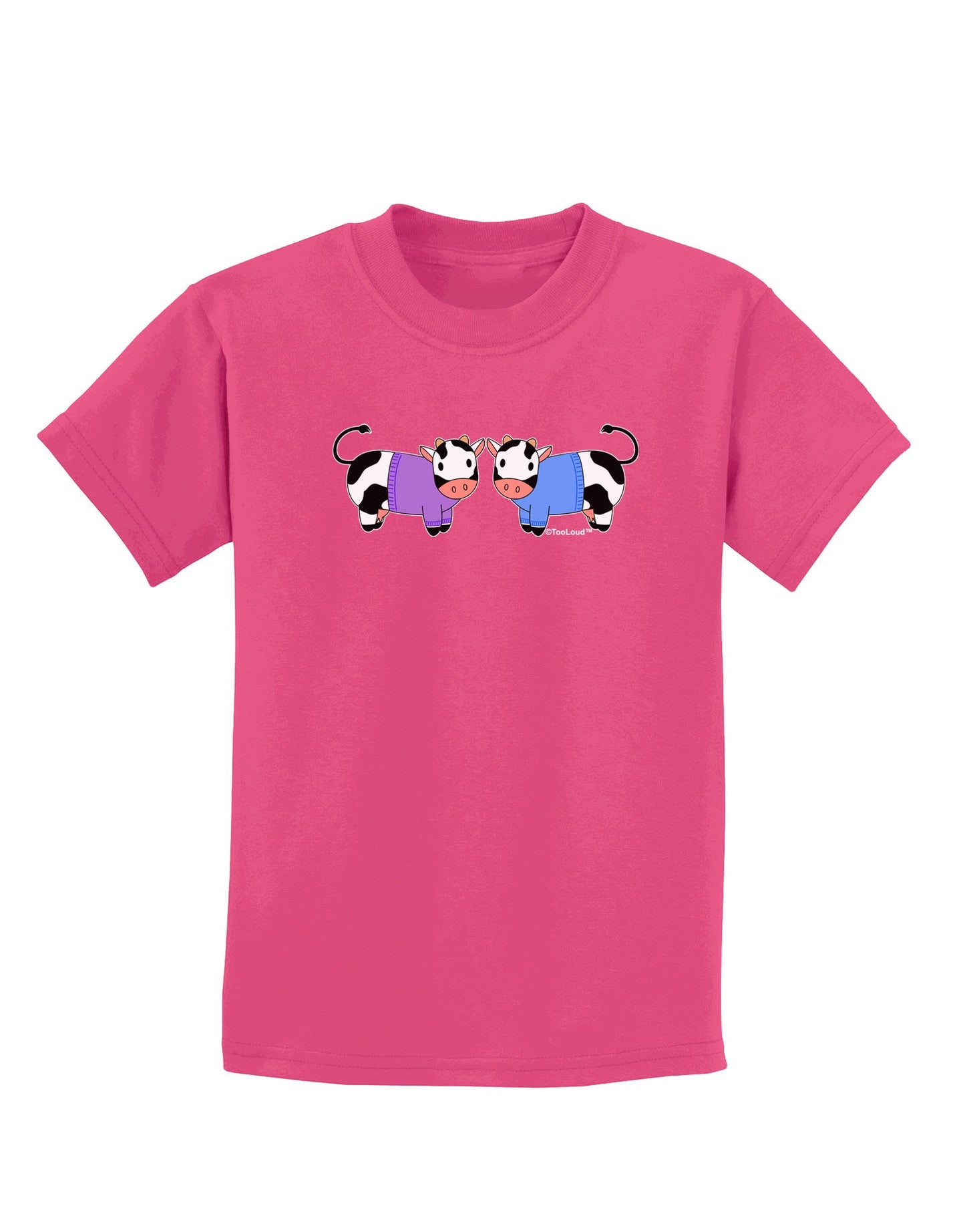 Cute Pair of Sweater Cows Childrens Dark T-Shirt-Childrens T-Shirt-TooLoud-Sangria-X-Small-Davson Sales
