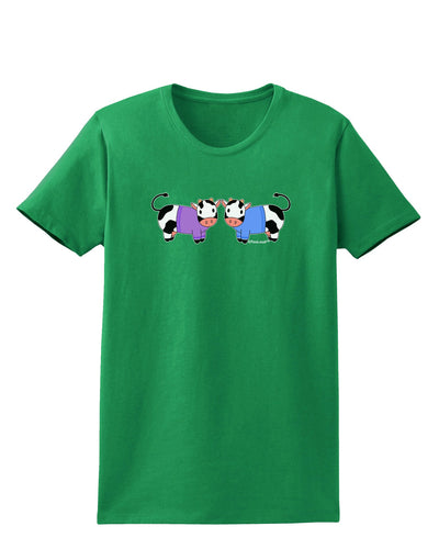 Cute Pair of Sweater Cows Womens Dark T-Shirt-TooLoud-Kelly-Green-X-Small-Davson Sales