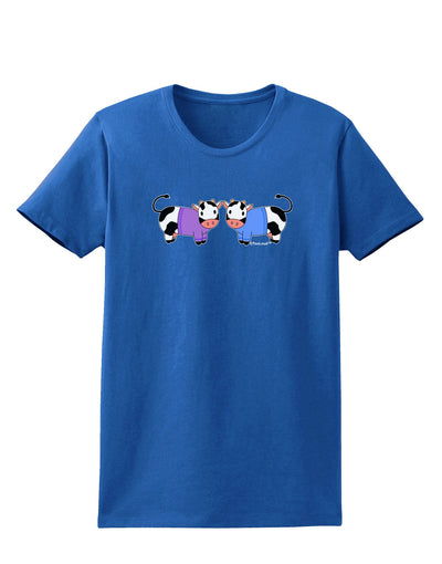 Cute Pair of Sweater Cows Womens Dark T-Shirt-TooLoud-Royal-Blue-X-Small-Davson Sales