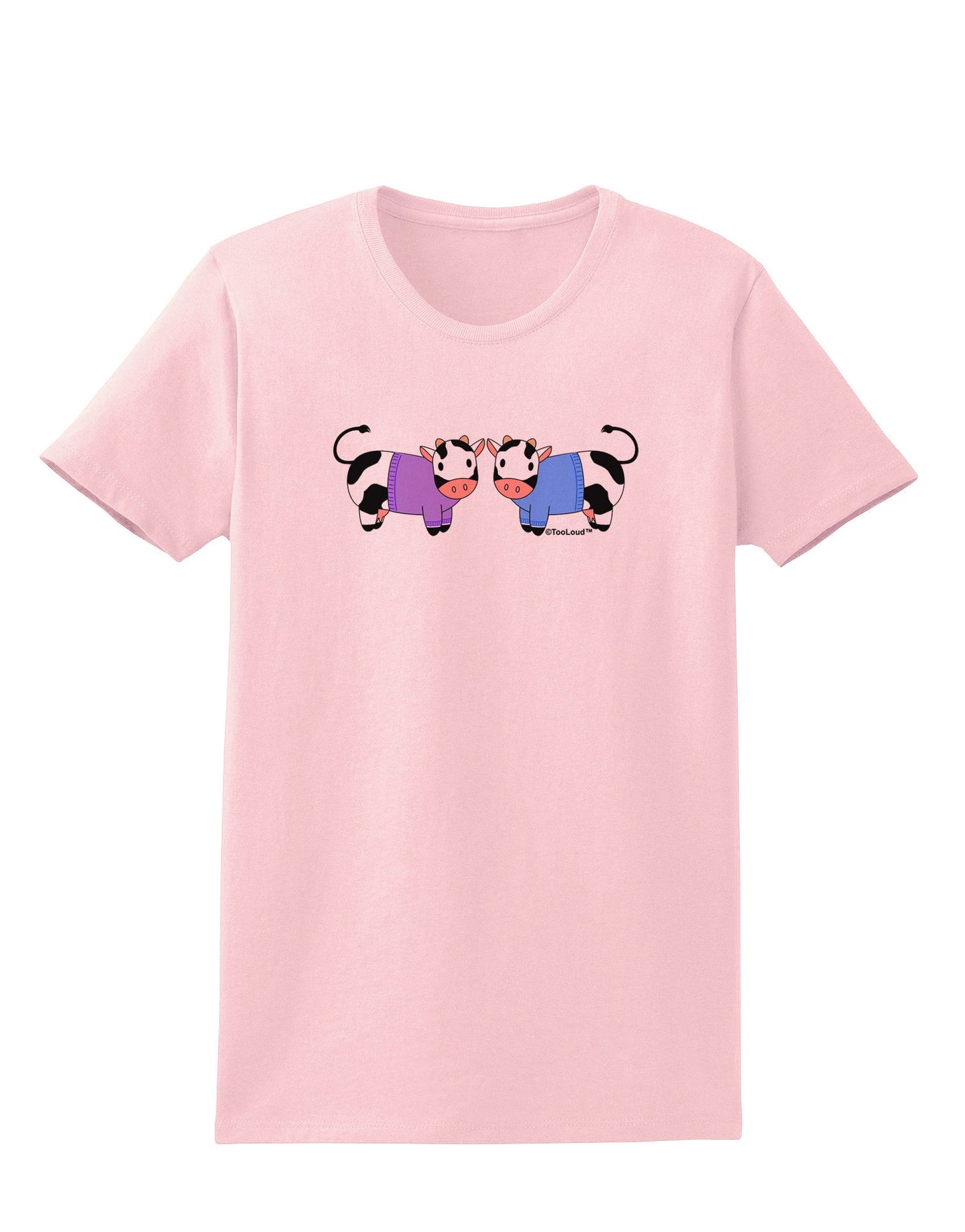 Cute Pair of Sweater Cows Womens T-Shirt-Womens T-Shirt-TooLoud-PalePink-X-Small-Davson Sales