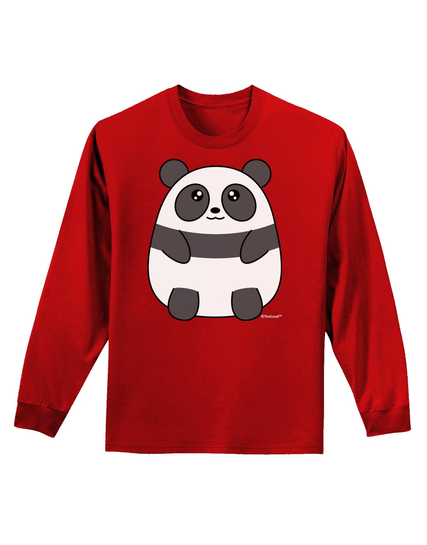 Cute Panda Bear Adult Long Sleeve Dark T-Shirt by TooLoud-TooLoud-Red-Small-Davson Sales
