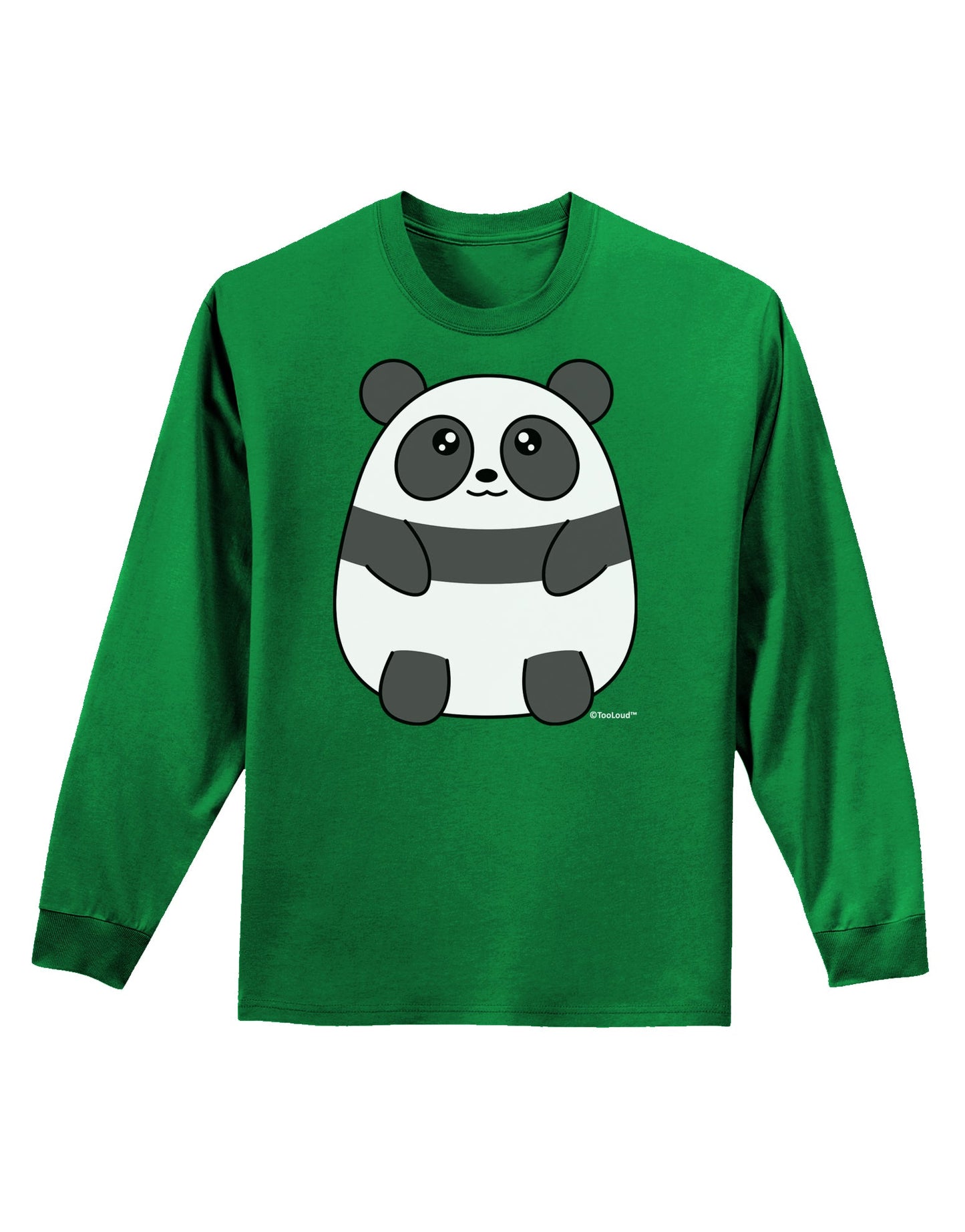 Cute Panda Bear Adult Long Sleeve Dark T-Shirt by TooLoud-TooLoud-Kelly-Green-Small-Davson Sales
