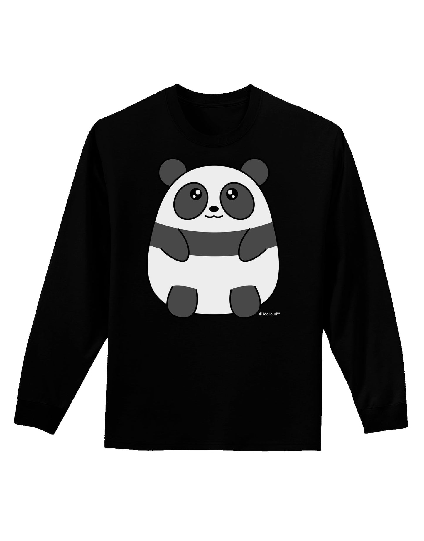 Cute Panda Bear Adult Long Sleeve Dark T-Shirt by TooLoud-TooLoud-Black-Small-Davson Sales