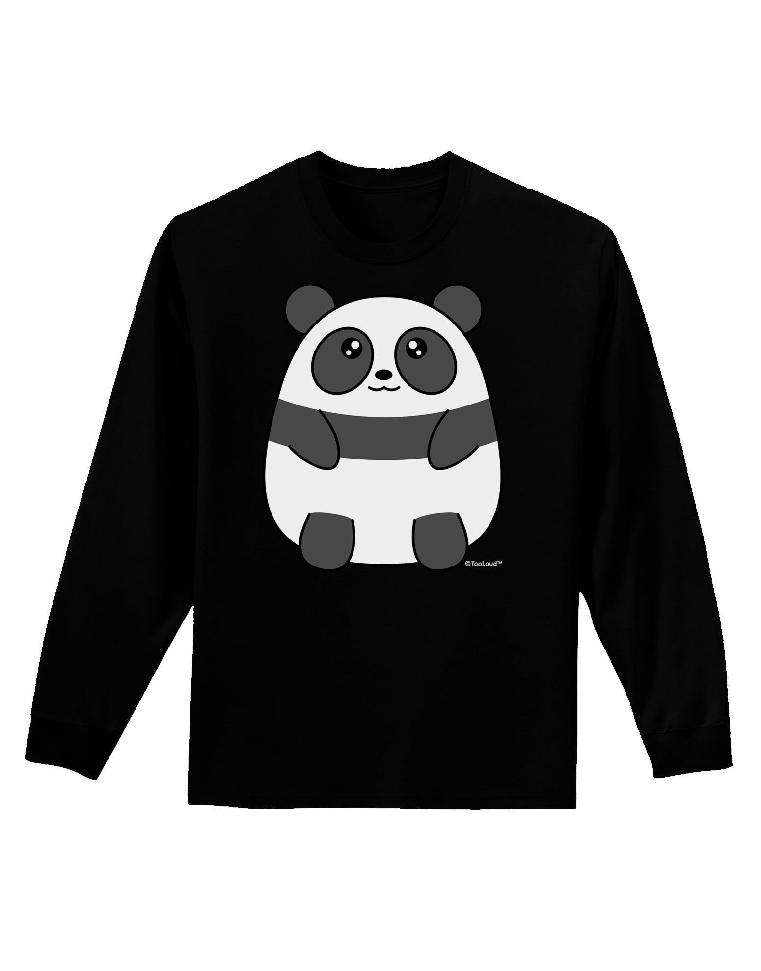 Cute Panda Bear Adult Long Sleeve Dark T-Shirt by TooLoud-TooLoud-Black-Small-Davson Sales