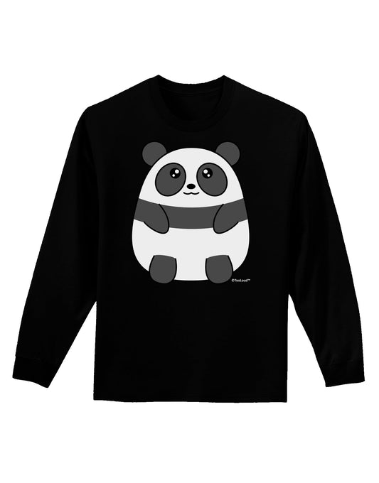 Cute Panda Bear Adult Long Sleeve Dark T-Shirt by TooLoud-TooLoud-Black-Small-Davson Sales