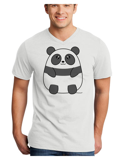 Cute Panda Bear Adult V-Neck T-shirt by TooLoud-Mens V-Neck T-Shirt-TooLoud-White-Small-Davson Sales