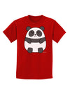 Cute Panda Bear Childrens Dark T-Shirt by TooLoud-Childrens T-Shirt-TooLoud-Red-X-Small-Davson Sales