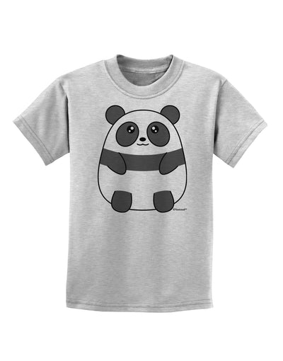 Cute Panda Bear Childrens T-Shirt by TooLoud-Childrens T-Shirt-TooLoud-AshGray-X-Small-Davson Sales