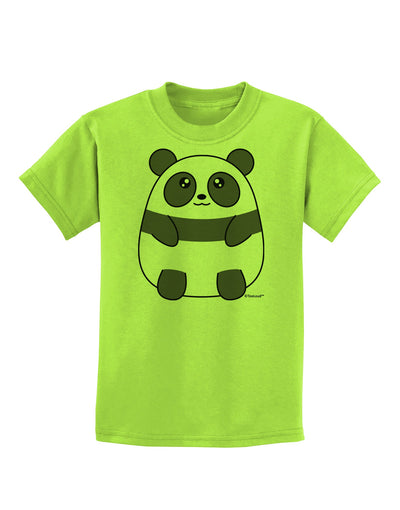 Cute Panda Bear Childrens T-Shirt by TooLoud-Childrens T-Shirt-TooLoud-Lime-Green-X-Small-Davson Sales