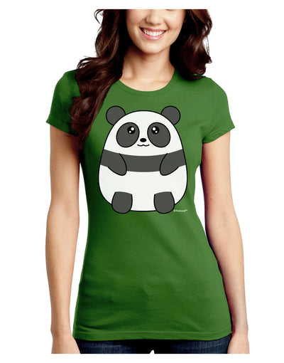 Cute Panda Bear Juniors Crew Dark T-Shirt by TooLoud-T-Shirts Juniors Tops-TooLoud-Kiwi-Green-Juniors Fitted X-Small-Davson Sales