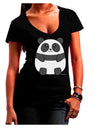 Cute Panda Bear Juniors V-Neck Dark T-Shirt by TooLoud-Womens V-Neck T-Shirts-TooLoud-Black-Juniors Fitted Small-Davson Sales