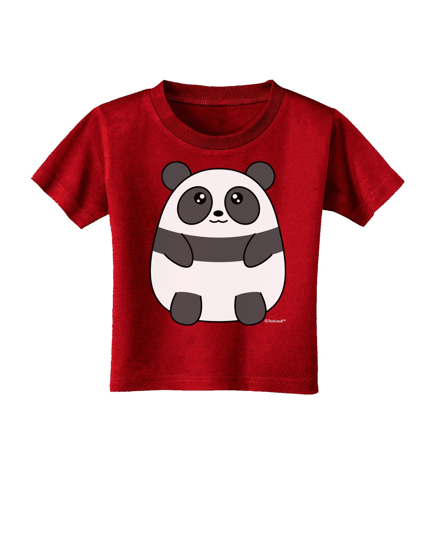 Cute Panda Bear Toddler T-Shirt Dark by TooLoud-Toddler T-Shirt-TooLoud-Red-2T-Davson Sales