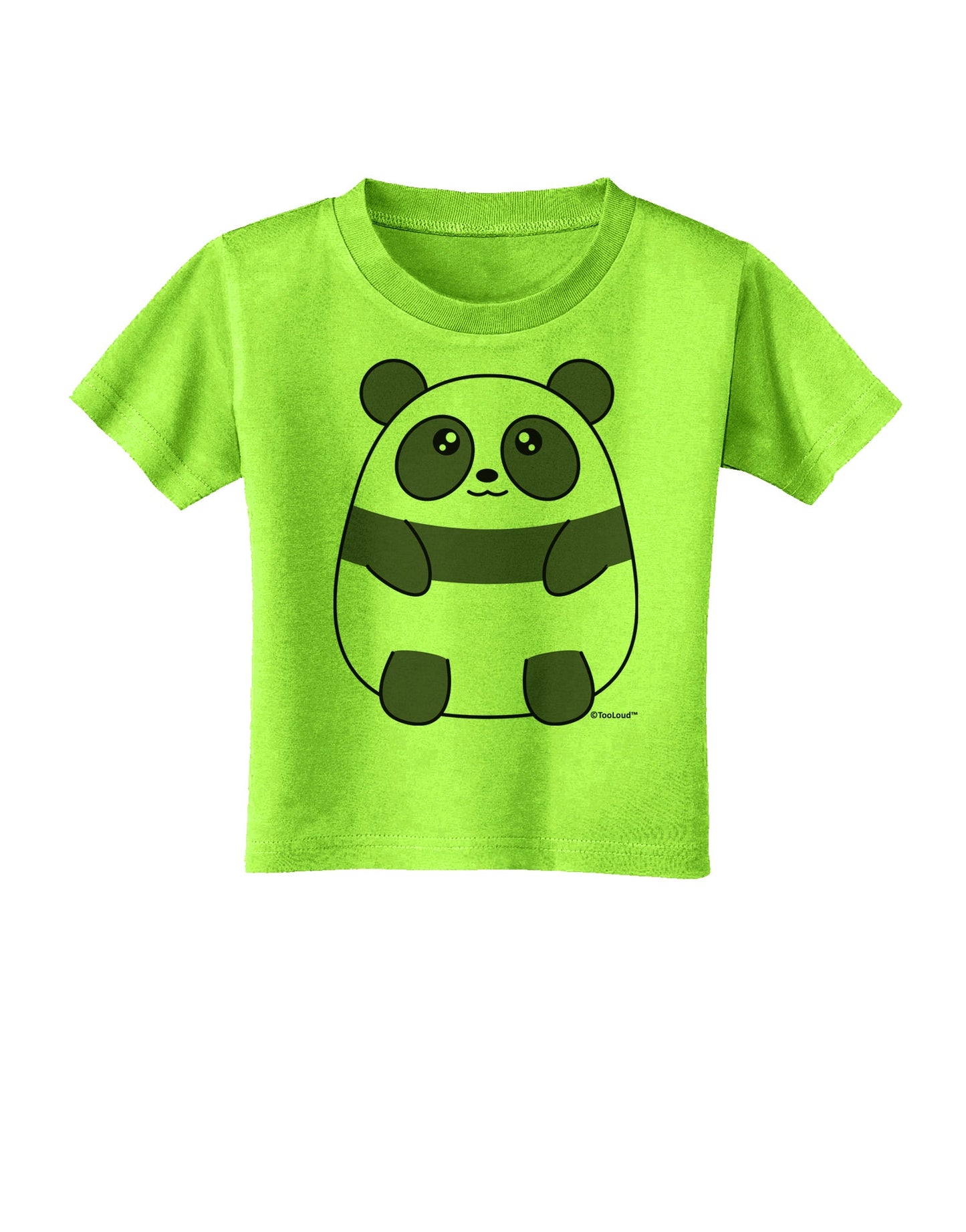 Cute Panda Bear Toddler T-Shirt by TooLoud-Toddler T-Shirt-TooLoud-Lime-Green-2T-Davson Sales