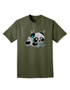 Cute Panda With Ear Buds Adult Dark T-Shirt-Mens T-Shirt-TooLoud-Military-Green-Small-Davson Sales