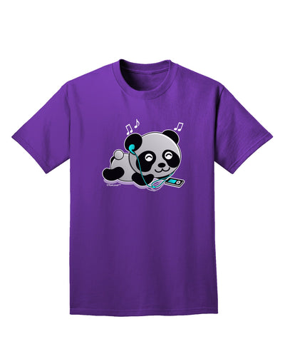 Cute Panda With Ear Buds Adult Dark T-Shirt-Mens T-Shirt-TooLoud-Purple-Small-Davson Sales