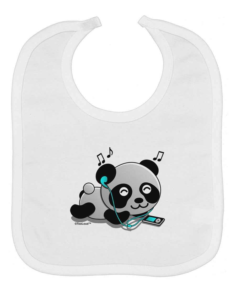 Cute Panda With Ear Buds Baby Bib